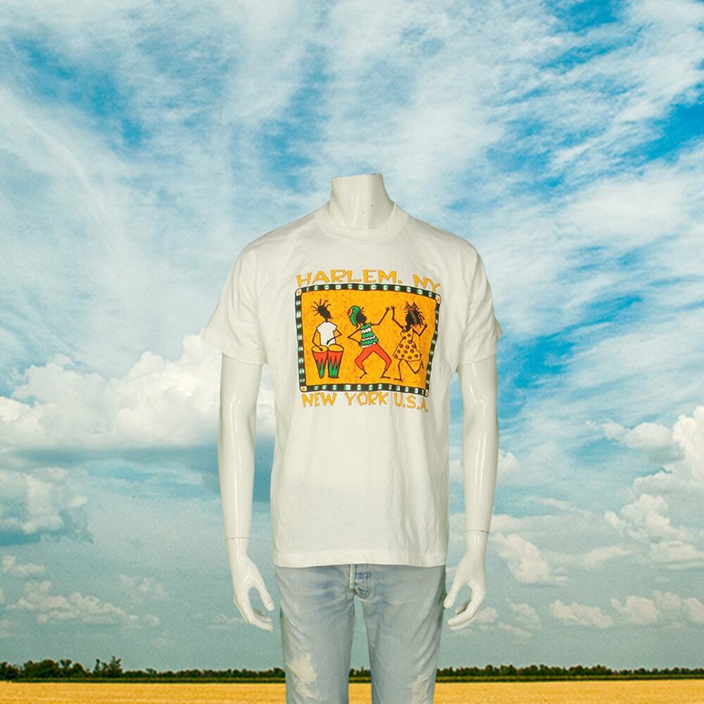 90s Vintage Harlem New York NY Rasta Traveler Souvenir Tourist T Shirt L